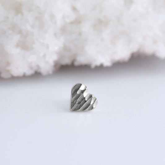 Bark Heart End - Pressure Fit End Only-Gold - Alchemy - Plain Ends - Pressure Fit - Bark Heart - White Gold-Alchemy Adornment-Yellow Gold-