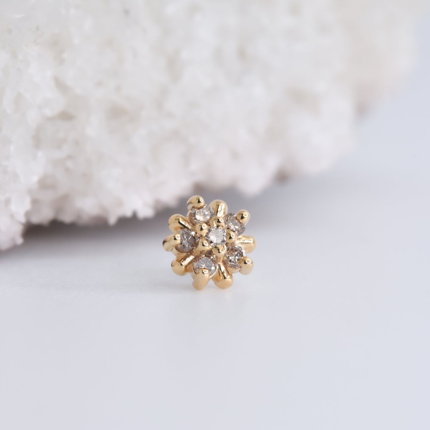 Arya Star End - Champagne Diamonds- Pressure Fit End Only-body jewelry-Alchemy Adornment-