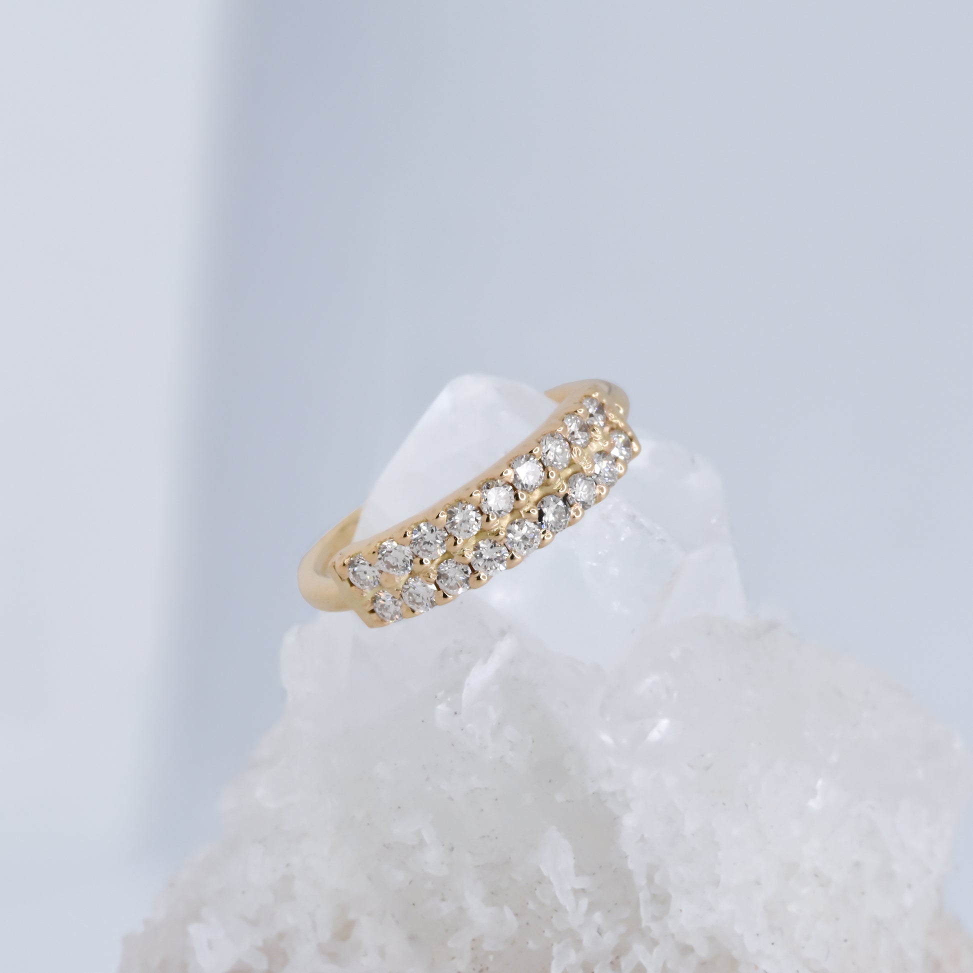 Double Outside Fixed Gem Ring - Genuine Diamonds-body jewelry-Alchemy Adornment-