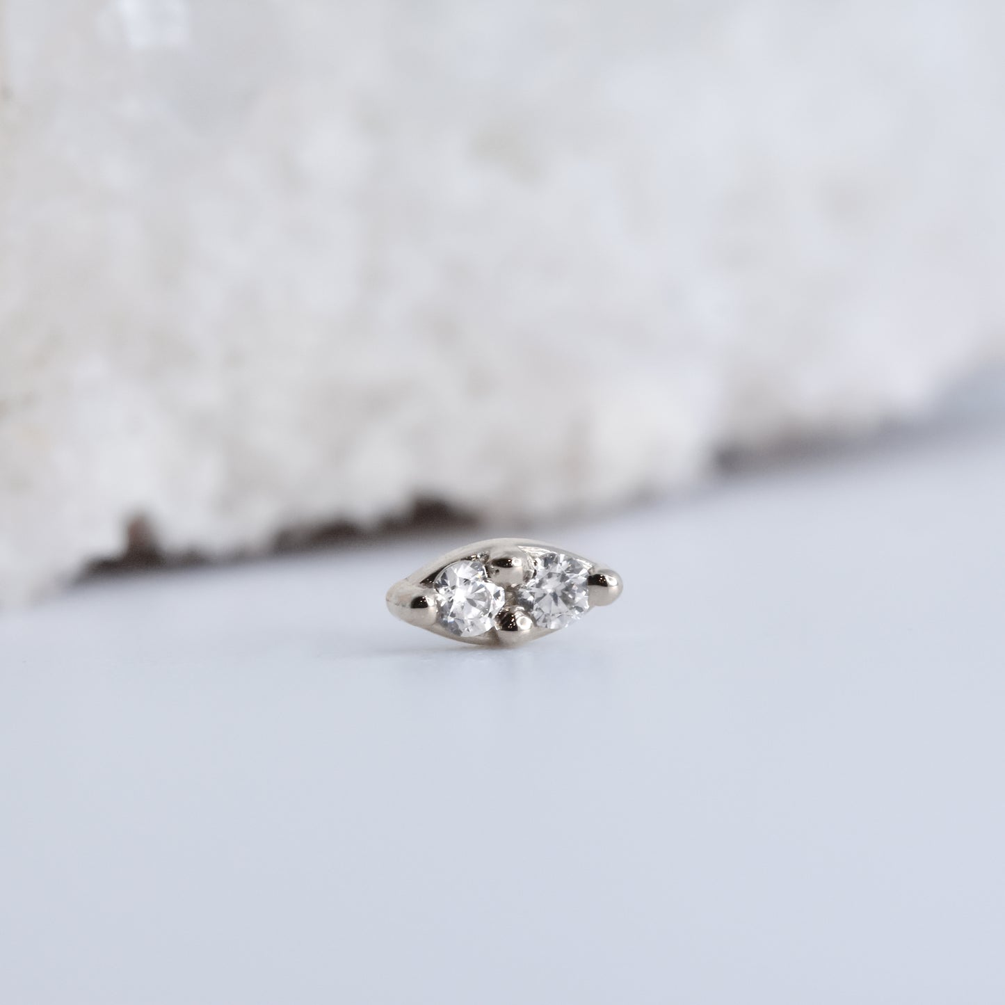 Dyad End - Clear CZ - Pressure Fit End Only-body jewelry-Alchemy Adornment-Rose-