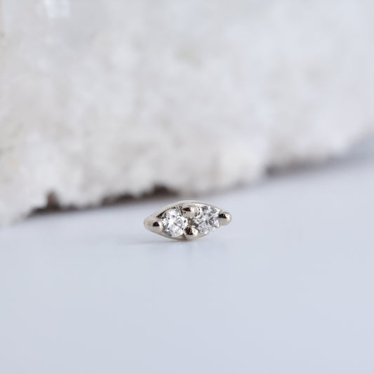 Dyad End - Clear CZ - Pressure Fit End Only-body jewelry-Alchemy Adornment-Rose-