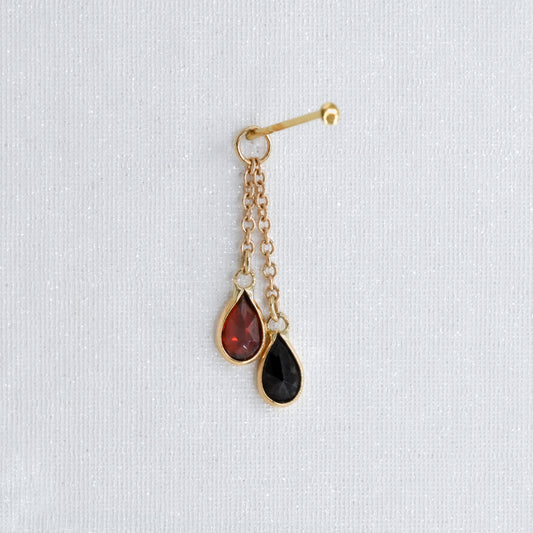 Junto Charm - Garnet/Black Spinel-Gold - Hialeah - Charms - Yellow Gold-Hialeah-
