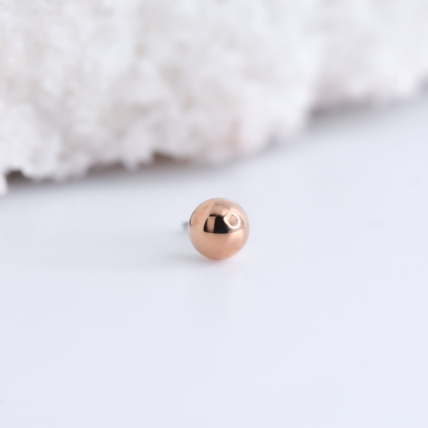 Gold Ball End - Pressure Fit End Only-body jewelry-Alchemy Adornment-2mm-Rose-