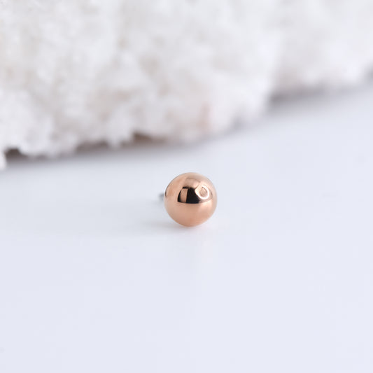 Gold Ball End - Pressure Fit End Only-body jewelry-Alchemy Adornment-2mm-Rose-