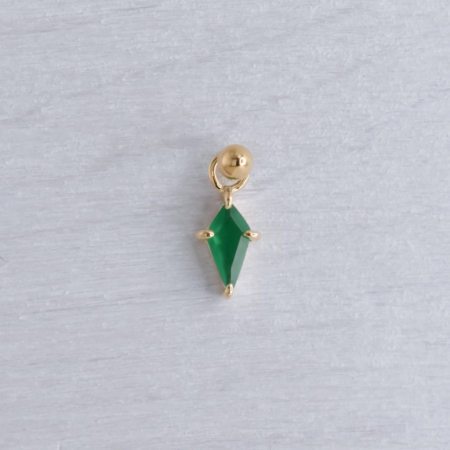 Jace Charm - Green Chalcedony-Gold - Modern Mood - Charms - White Gold-Modern Mood-