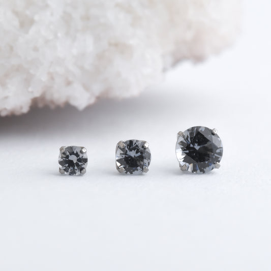 Titanium Prong Set End - Ocean Grey CZ - Pressure Fit End Only-Neometal-2mm-