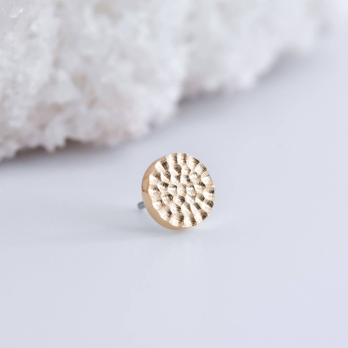 Hammered Disk End - Pressure Fit End Only-body jewelry-Alchemy Adornment-2mm-Rose-