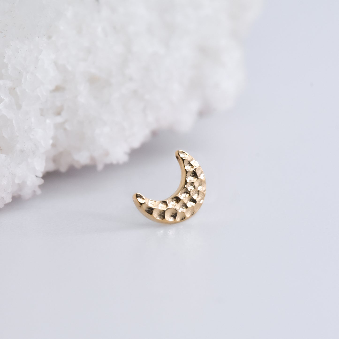 Hammered Moon End - Pressure Fit End Only-body jewelry-Alchemy Adornment-4mm-Rose-