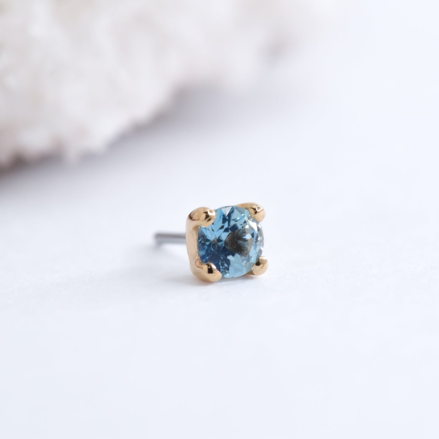 2.5mm Prong End - Ice Blue Topaz - Pressure Fit End Only-body jewelry-Alchemy Adornment-