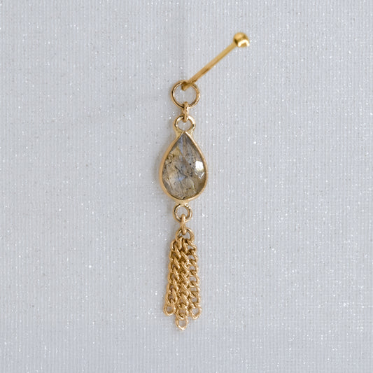 Ombligo Charm - Labradorite-Gold - Hialeah - Charms - Yellow Gold-Hialeah-