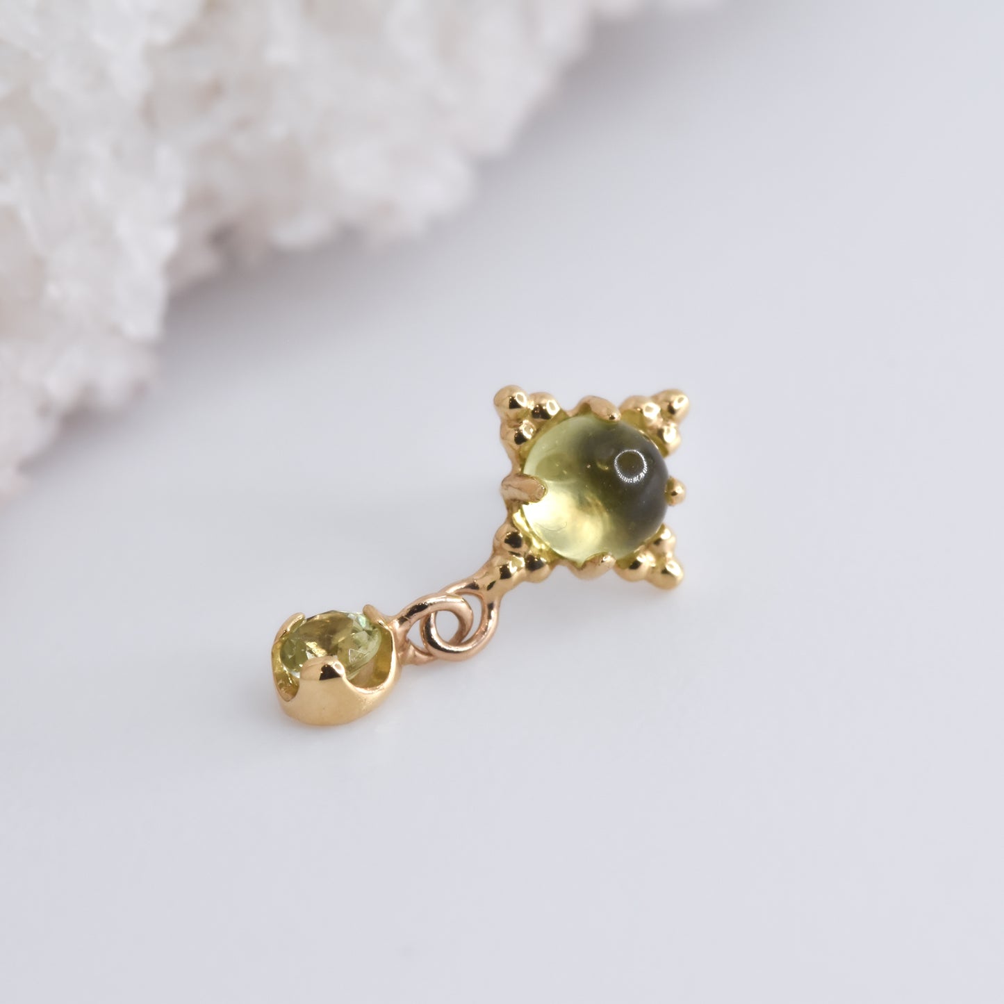 3mm Zia and Prong Dangle - Peridot - Pressure Fit End Only-body jewelry-Anatometal-