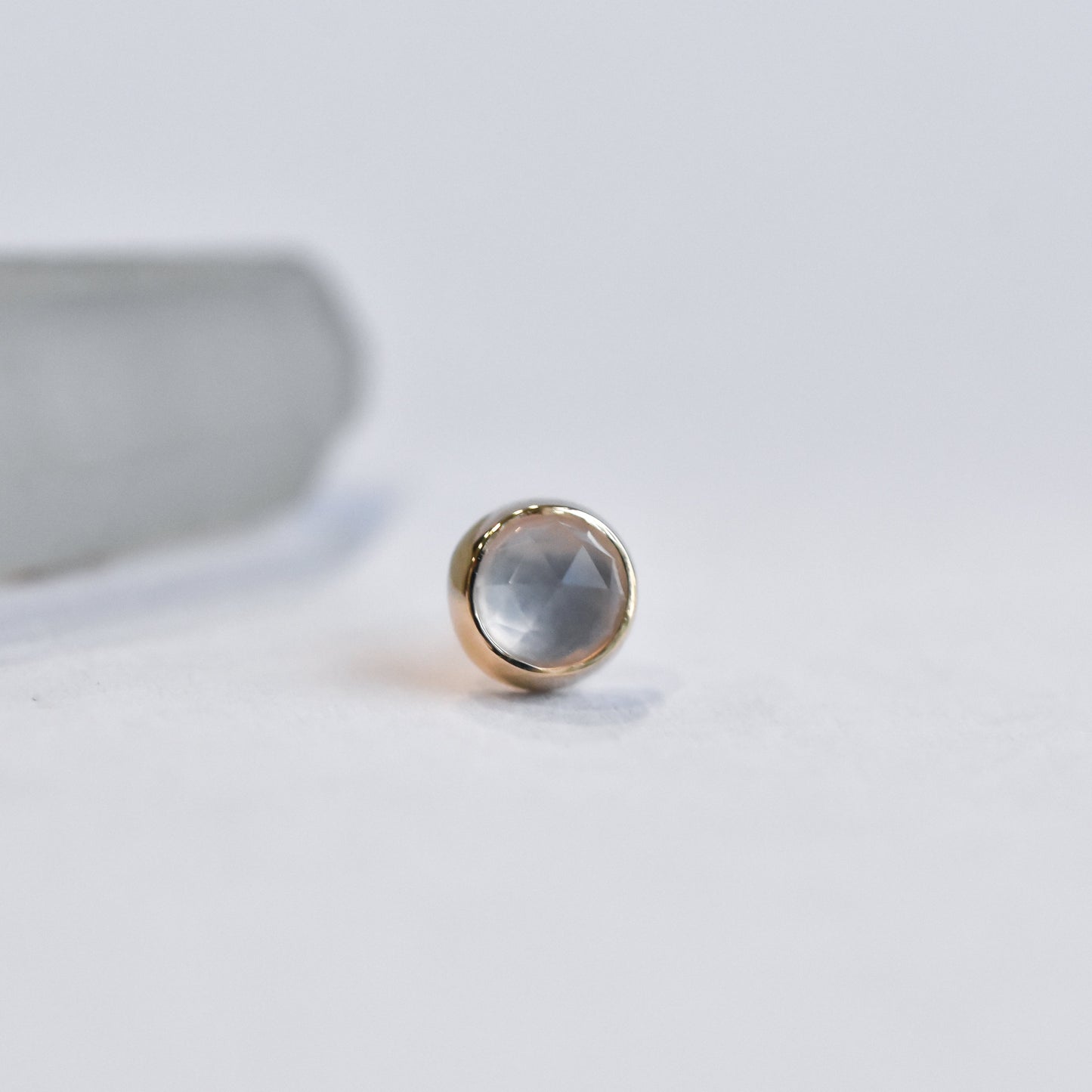 4mm Bezel - Rose Cut Chalcedony - Pressure Fit End Only