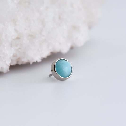 Bezel End - Rose Cut Amazonite - Pressure Fit End Only-body jewelry-Alchemy Adornment-