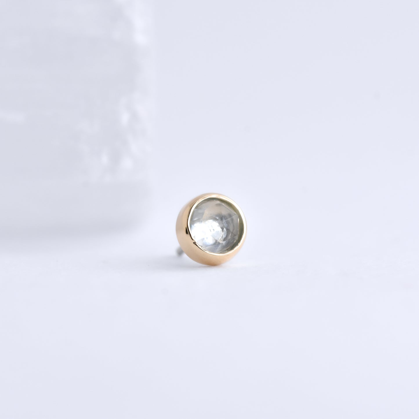 Bezel End - Rose Cut Swiss Blue Topaz - Pressure Fit End Only-body jewelry-Alchemy Adornment-