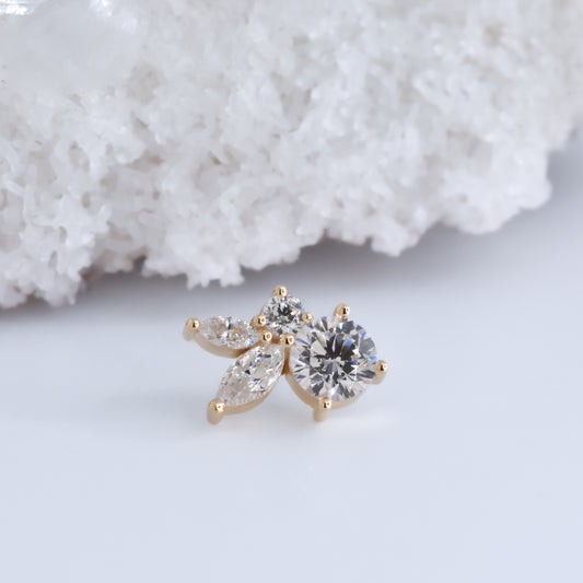 Rosaline End - CZ - Pressure Fit End Only-Gold - Mae Body Jewelry - Plain Ends - Rose Gold-Mae Body Jewellery-Rose gold-