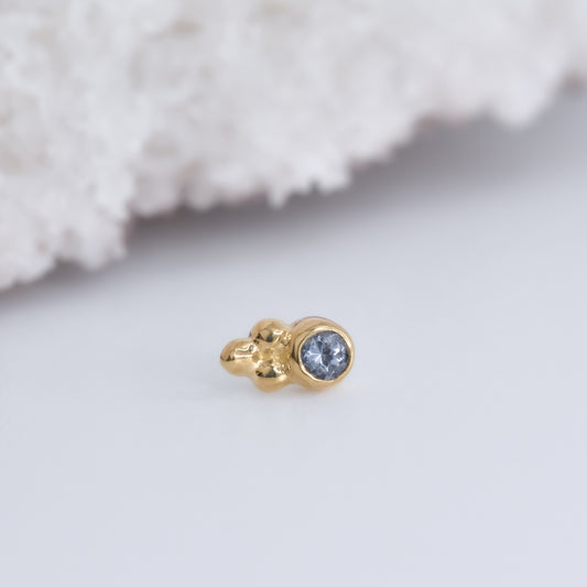 Sabrina End - Aquamarine - Pressure Fit End Only-Gold - Anatometal - Ends - Gemmed Ends - Pressure Fit - Yellow Gold-Anatometal-