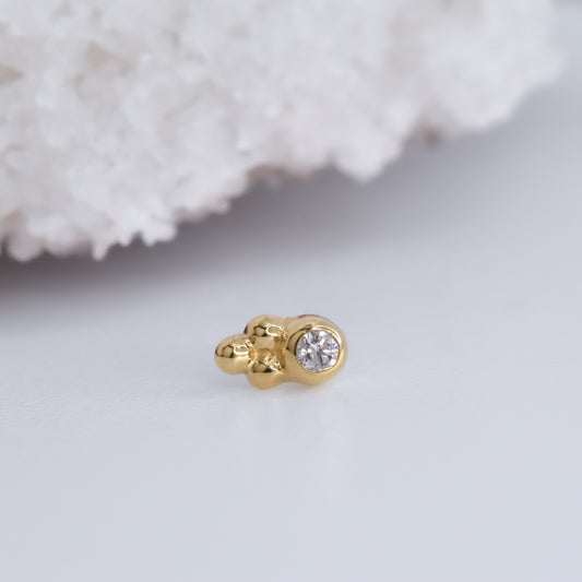 Sabrina End - Genuine Diamond - Pressure Fit End Only-Gold - Anatometal - Ends - Gemmed Ends - Pressure Fit - White Gold-Anatometal-Yellow Gold-