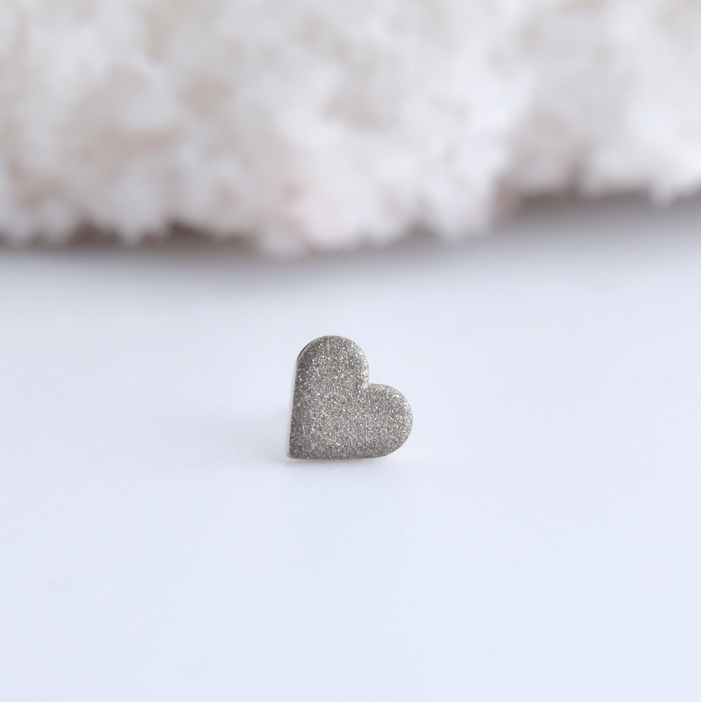 Sandblasted Heart End - Pressure Fit End Only-Gold - Alchemy - Plain Ends - Pressure Fit - Bark Heart - White Gold-Alchemy Adornment-