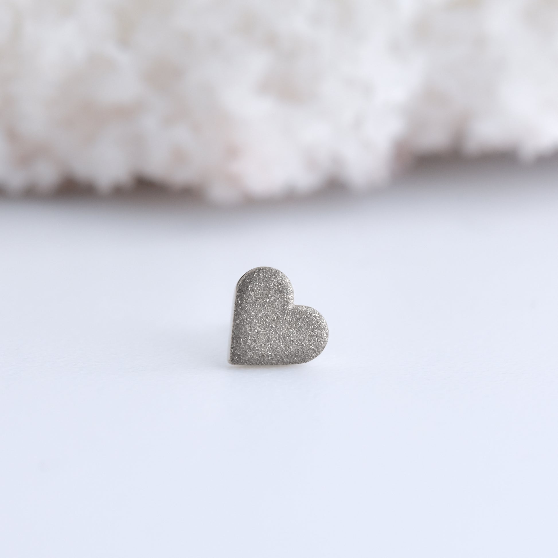 Sandblasted Heart End - Pressure Fit End Only-Gold - Alchemy - Plain Ends - Pressure Fit - Bark Heart - White Gold-Alchemy Adornment-