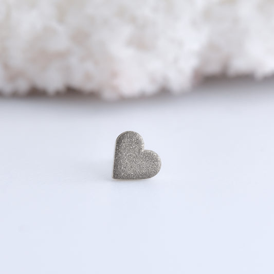 Sandblasted Heart End - Pressure Fit End Only-Gold - Alchemy - Plain Ends - Pressure Fit - Bark Heart - White Gold-Alchemy Adornment-