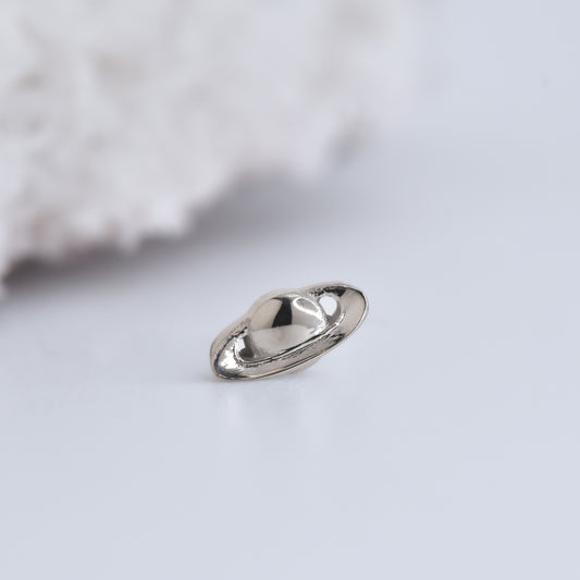 Saturn End - Pressure Fit End Only-Gold - Mae Body Jewelry - Plain Ends - Rose Gold-Mae Body Jewellery-Yellow Gold-