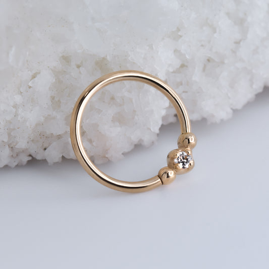 Stephanie Ring - Clear CZ-body jewelry-Alchemy Adornment-5/16-Rose-