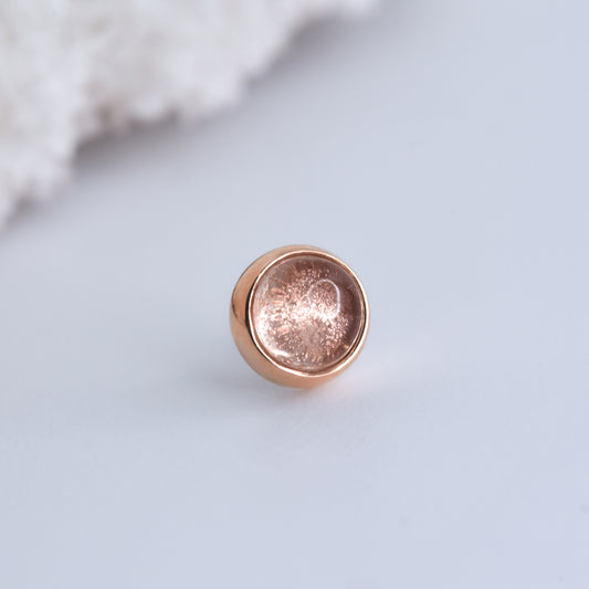 Bezel End - Oregon Sunstone - Pressure Fit End Only-body jewelry-Alchemy Adornment-