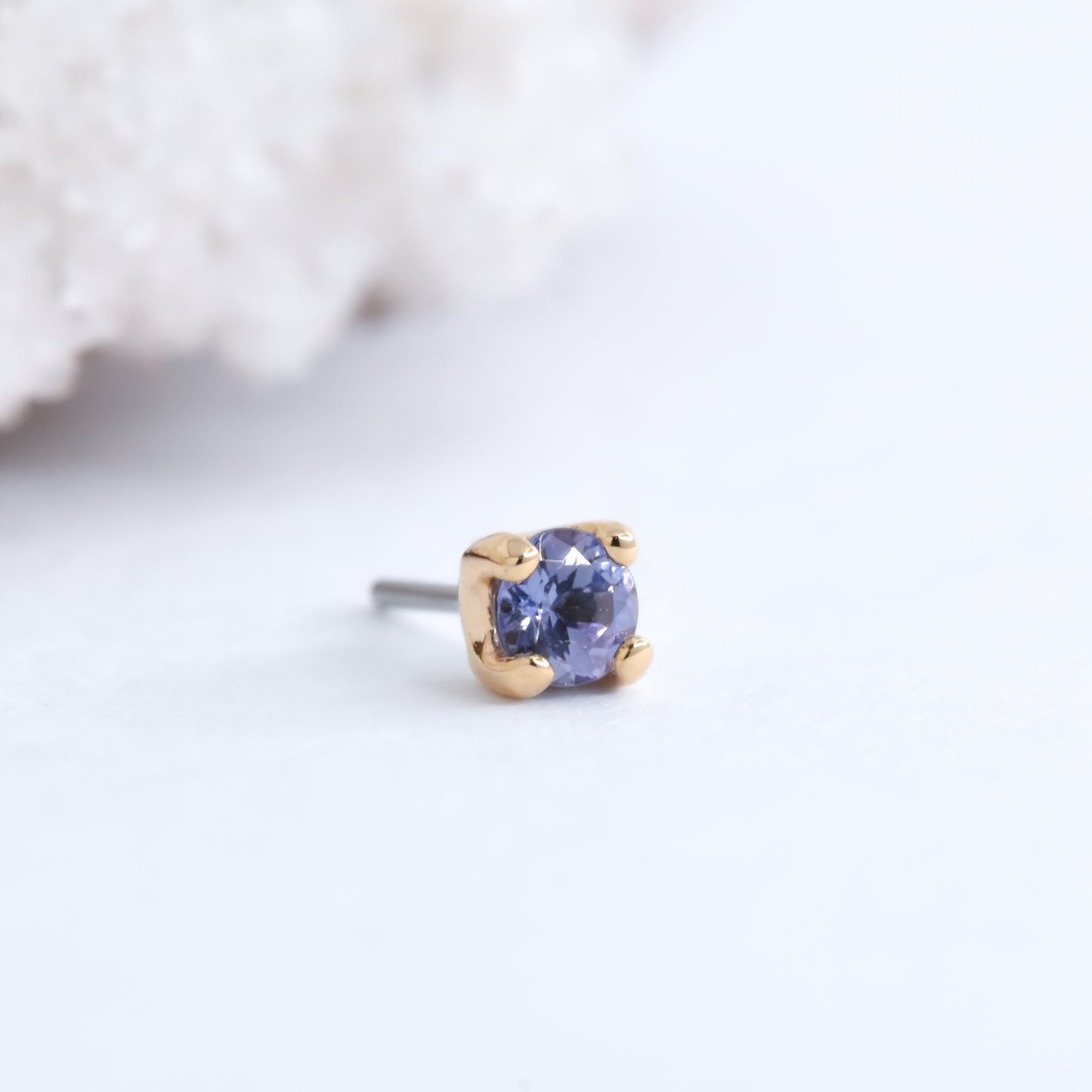 Prong End - Tanzanite - Pressure Fit End Only-body jewelry-Alchemy Adornment-Rose gold-2mm-
