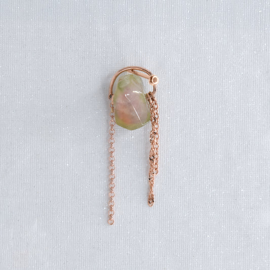 Ring Around the Tourmaline Charm - Watermelon Tourmaline-Gold - Hialeah - Chains - Rose Gold-Hialeah-