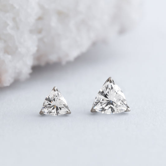Titanium Trillion Set End - CZ - Pressure Fit End Only-Neometal-3mm-