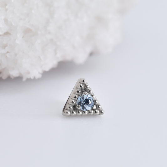 Tryst End - Aquamarine - Pressure Fit End Only-Gold - Anatometal - Ends - Gemmed Ends - Pressure Fit - White Gold-Anatometal-