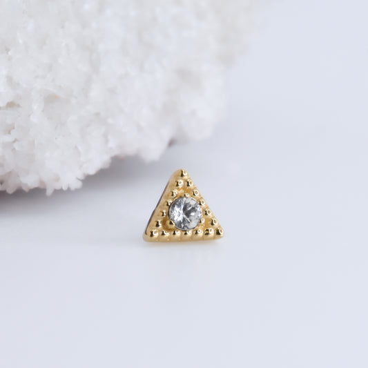Tryst End - White Sapphire - Pressure Fit End Only-Gold - Anatometal - Ends - Gemmed Ends - Pressure Fit - Yellow Gold-Anatometal-