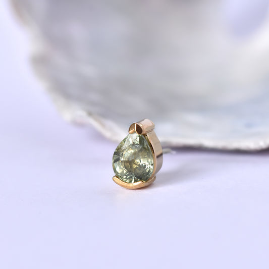 Tulsi End - Green Sapphire - Pressure Fit End Only-body jewelry-Quetzalli Jewelry-