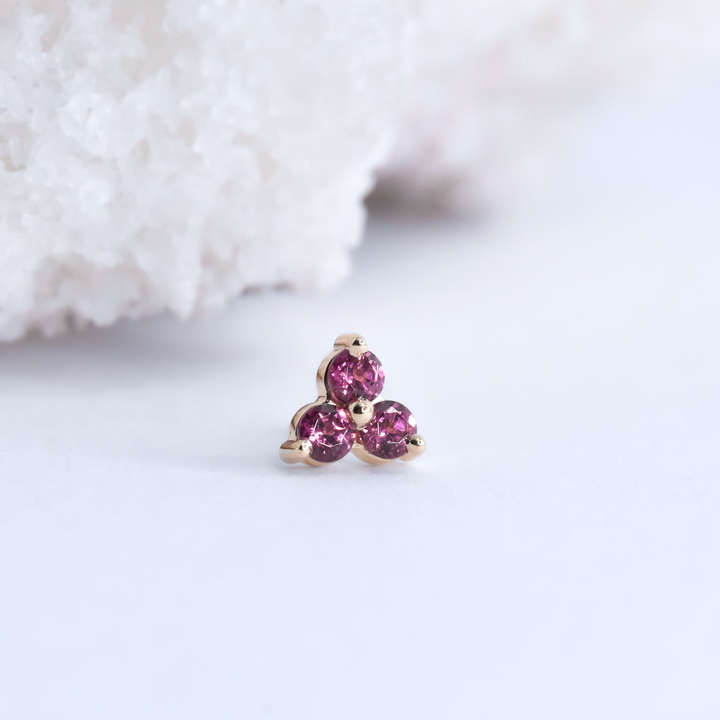Trinity End - Umbalite Garnet - Pressure Fit End Only-body jewelry-Alchemy Adornment-Yellow-2mm-