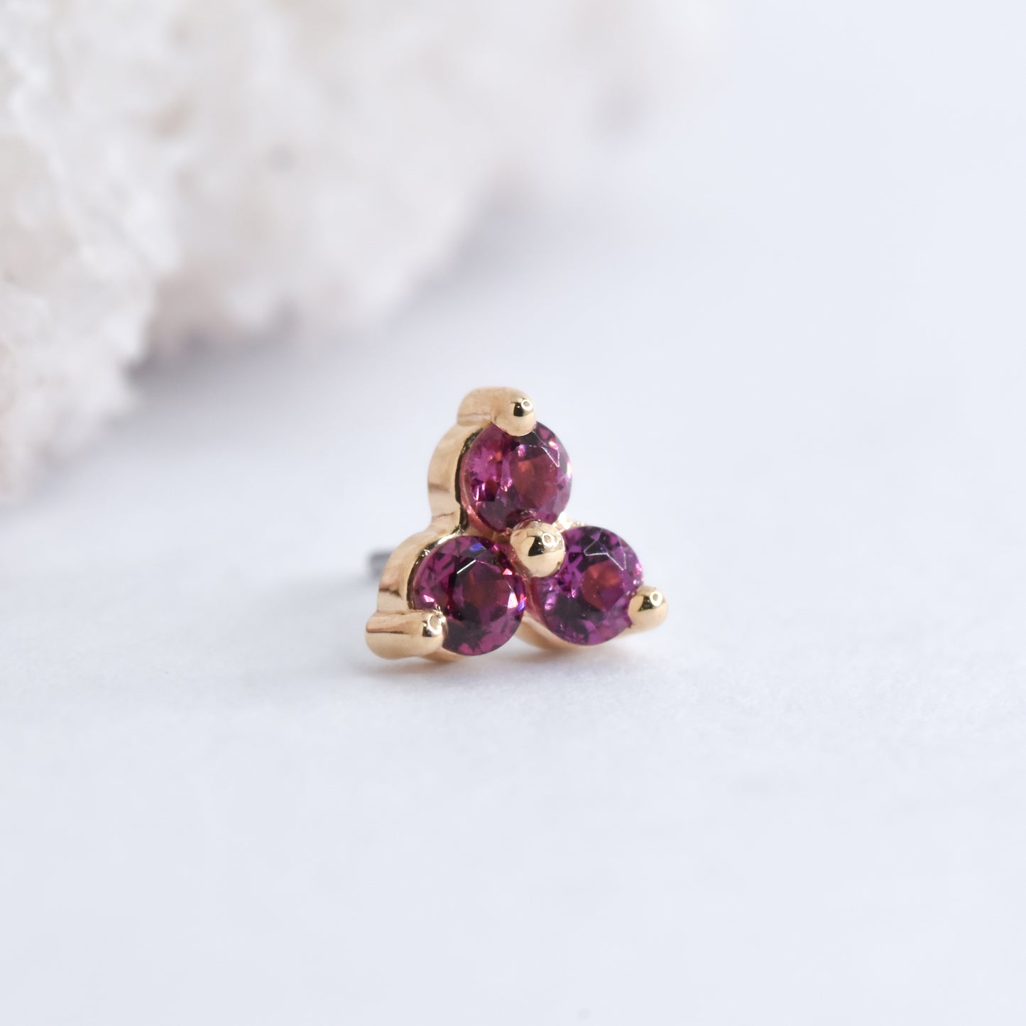 Trinity End - Umbalite Garnet - Pressure Fit End Only-body jewelry-Alchemy Adornment-Yellow-2mm-