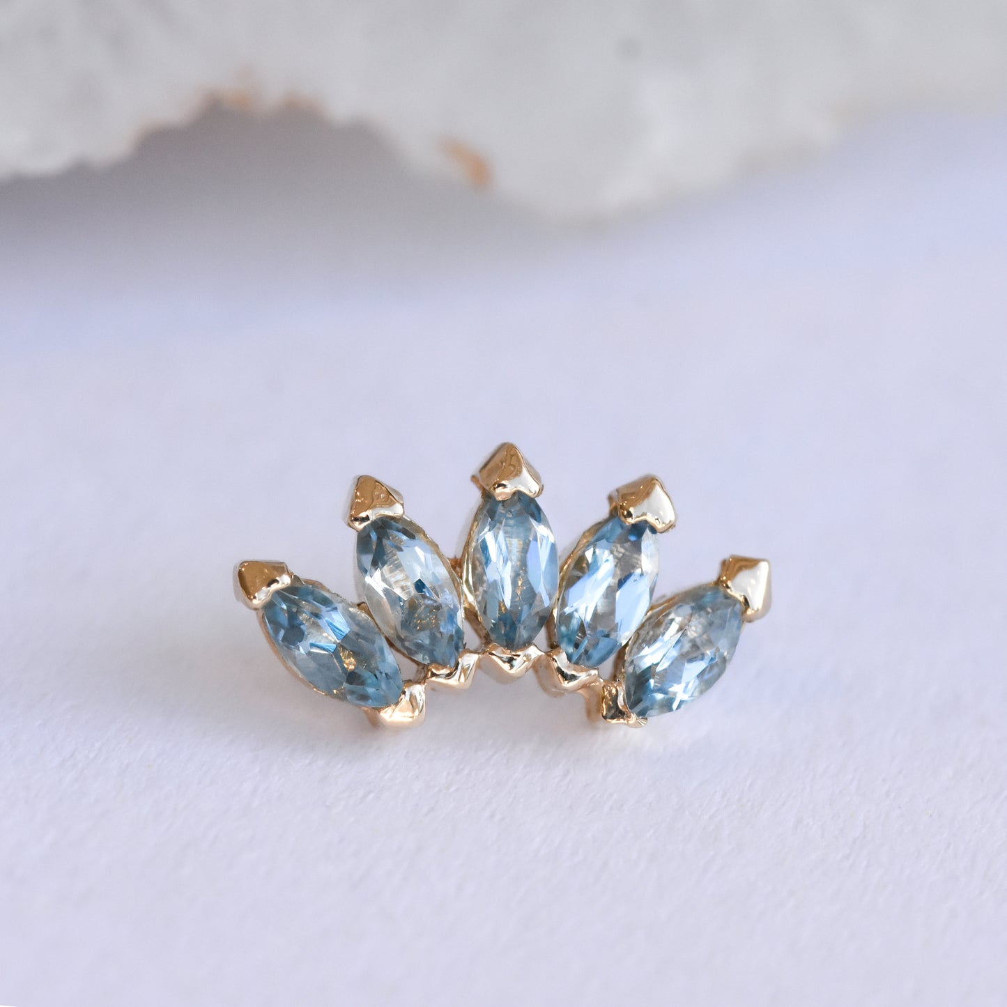 Bella End - Genuine Aquamarine - Pressure Fit End Only-body jewelry-Tawapa-