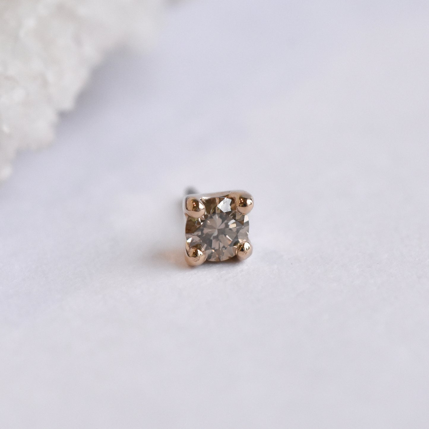 Prong End - Genuine Champagne Diamond - Pressure Fit End Only-body jewelry-Alchemy Adornment-
