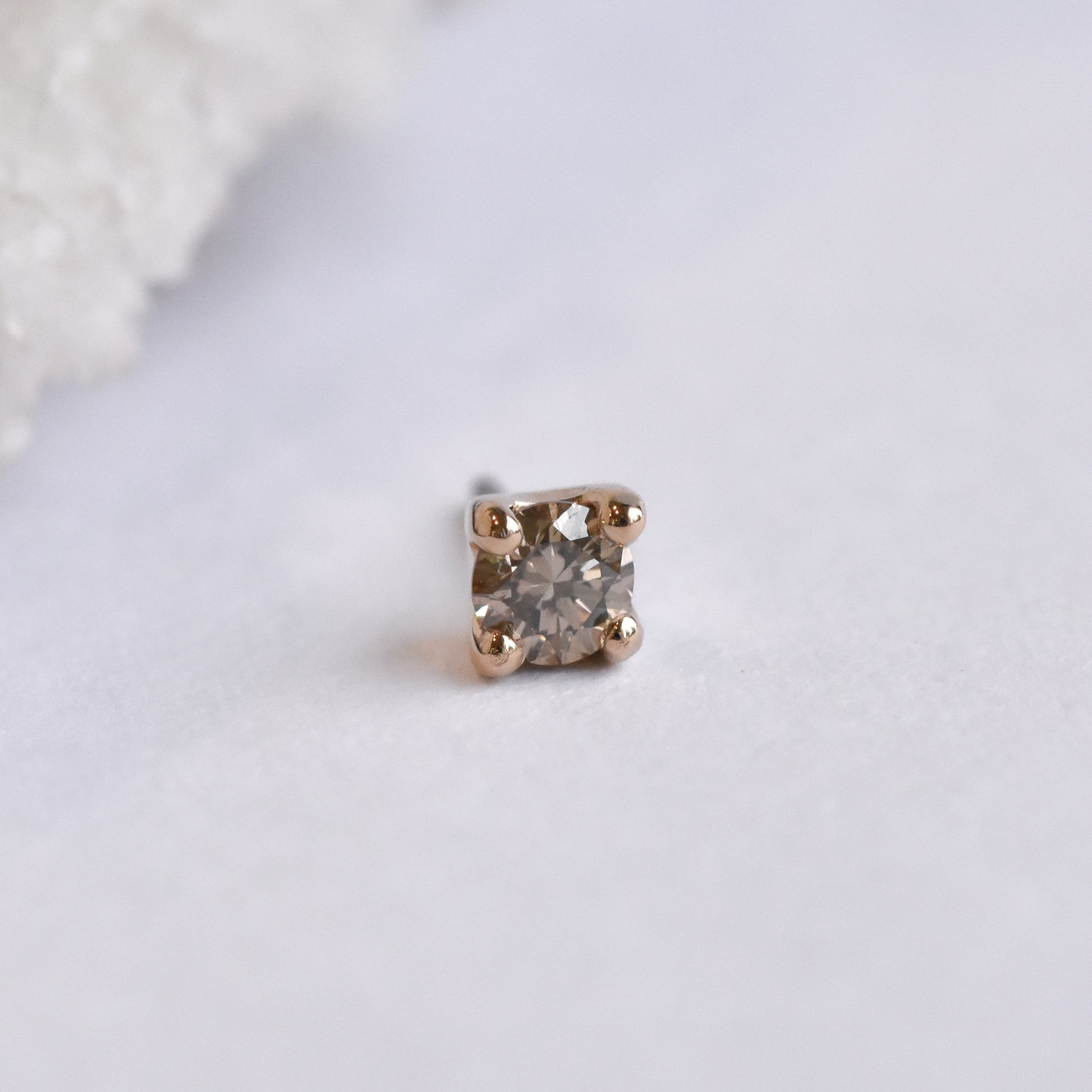Prong End - Genuine Champagne Diamond - Pressure Fit End Only-body jewelry-Alchemy Adornment-
