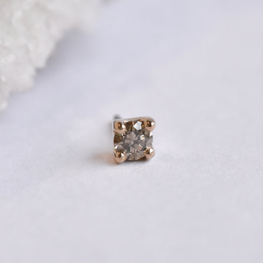 Prong End - Genuine Champagne Diamond - Pressure Fit End Only-body jewelry-Alchemy Adornment-