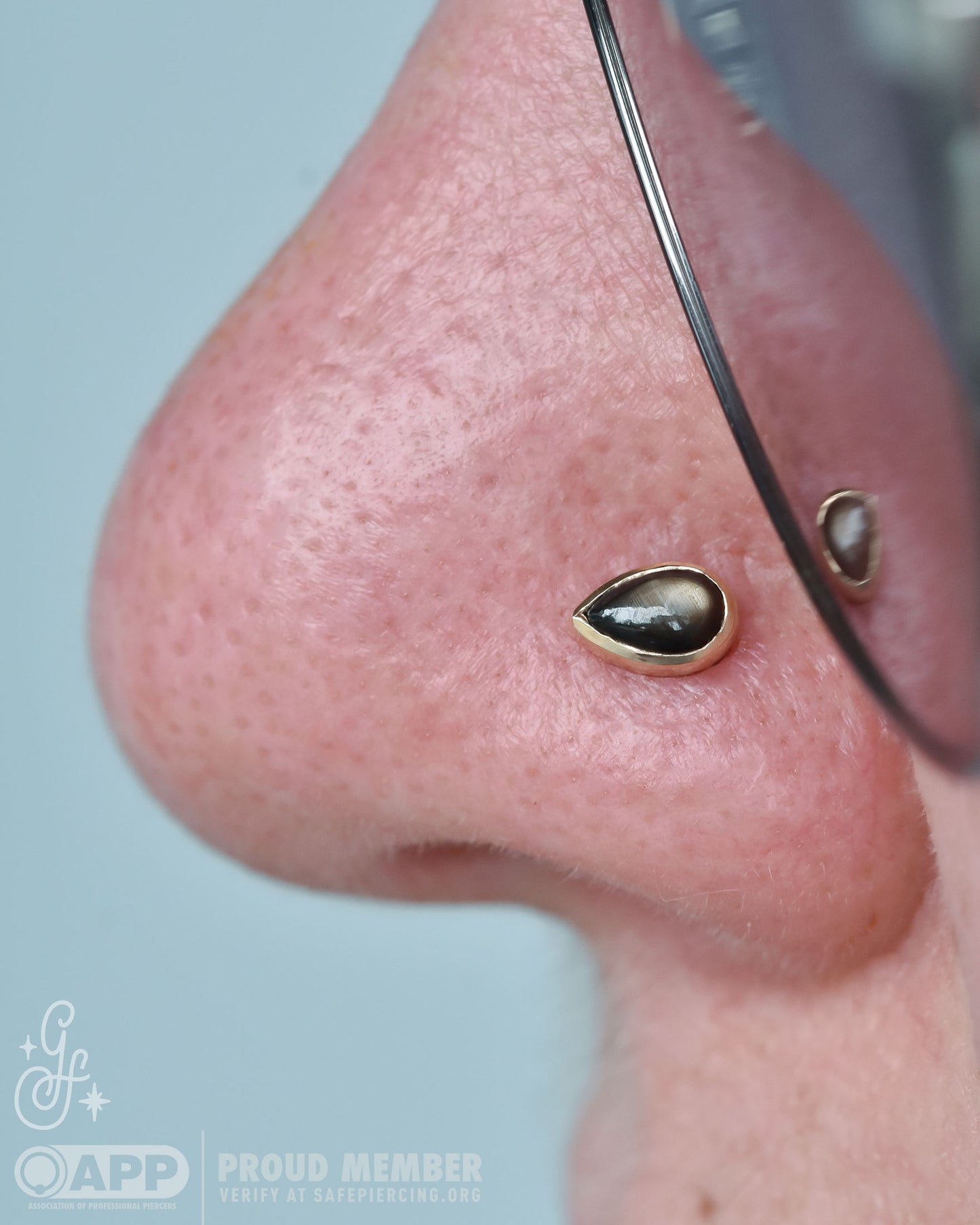 Pear End - Black Star Sapphire - Pressure Fit End Only-body jewelry-Alchemy Adornment-