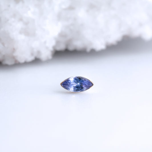 Marquise Bezel End - Tanzanite - Pressure Fit End Only-Gold - Anatometal - Ends - Gemmed Ends - Pressure Fit - Rose Gold-Anatometal-