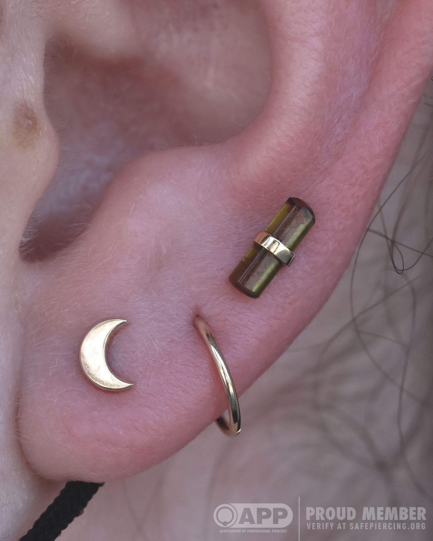 Moon End - Pressure Fit End Only-body jewelry-Alchemy Adornment-4mm-Rose-