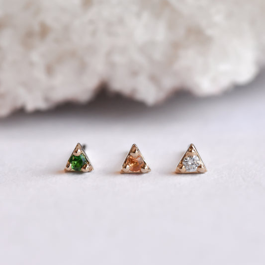 Illuminati End - Genuine Tsavorite Garnet or Diamonds - Pressure Fit End Only-body jewelry-Modern Mood-White-Tsavorite Garnet-