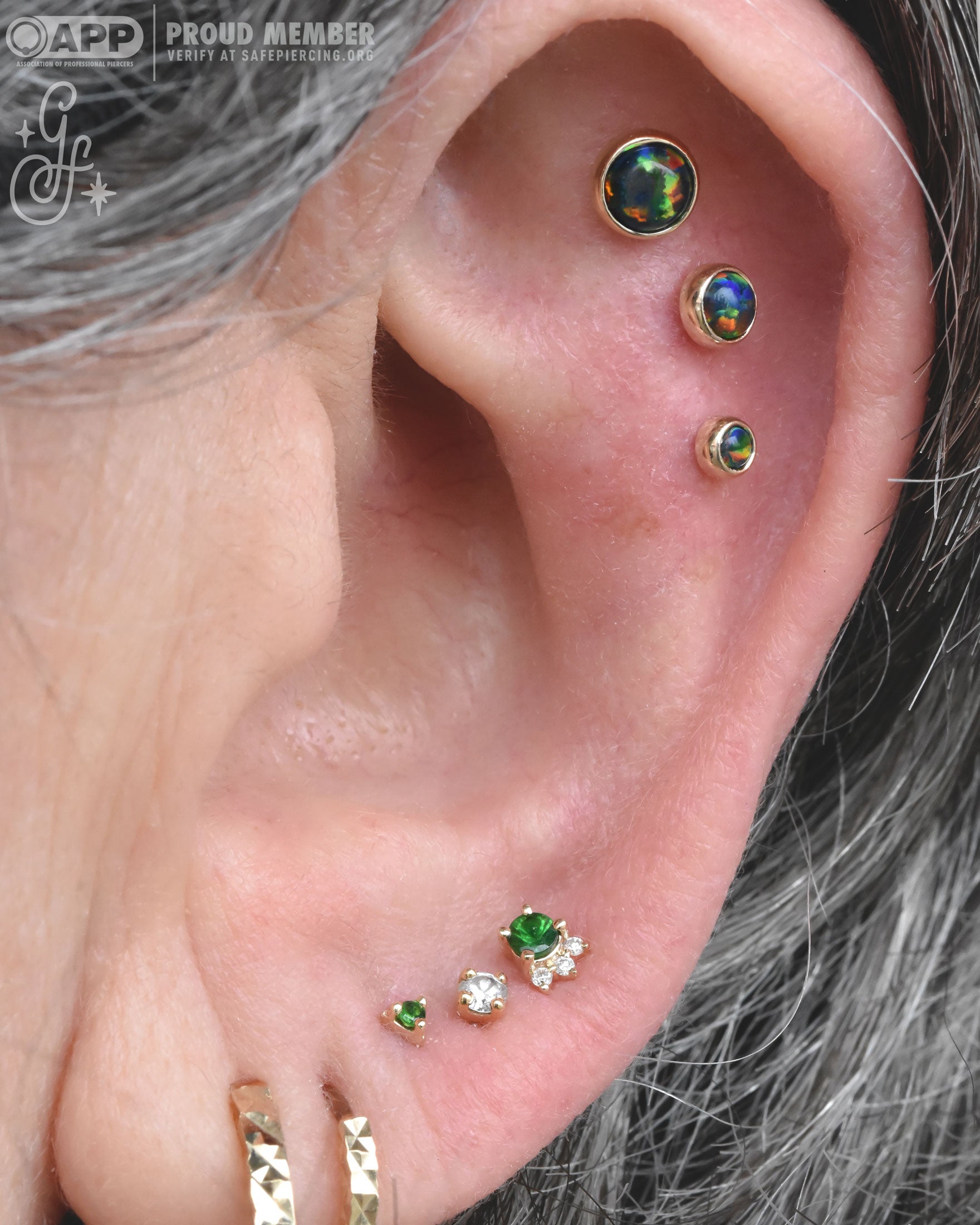 Illuminati End - Genuine Tsavorite Garnet or Diamonds - Pressure Fit End Only-body jewelry-Modern Mood-White-Tsavorite Garnet-