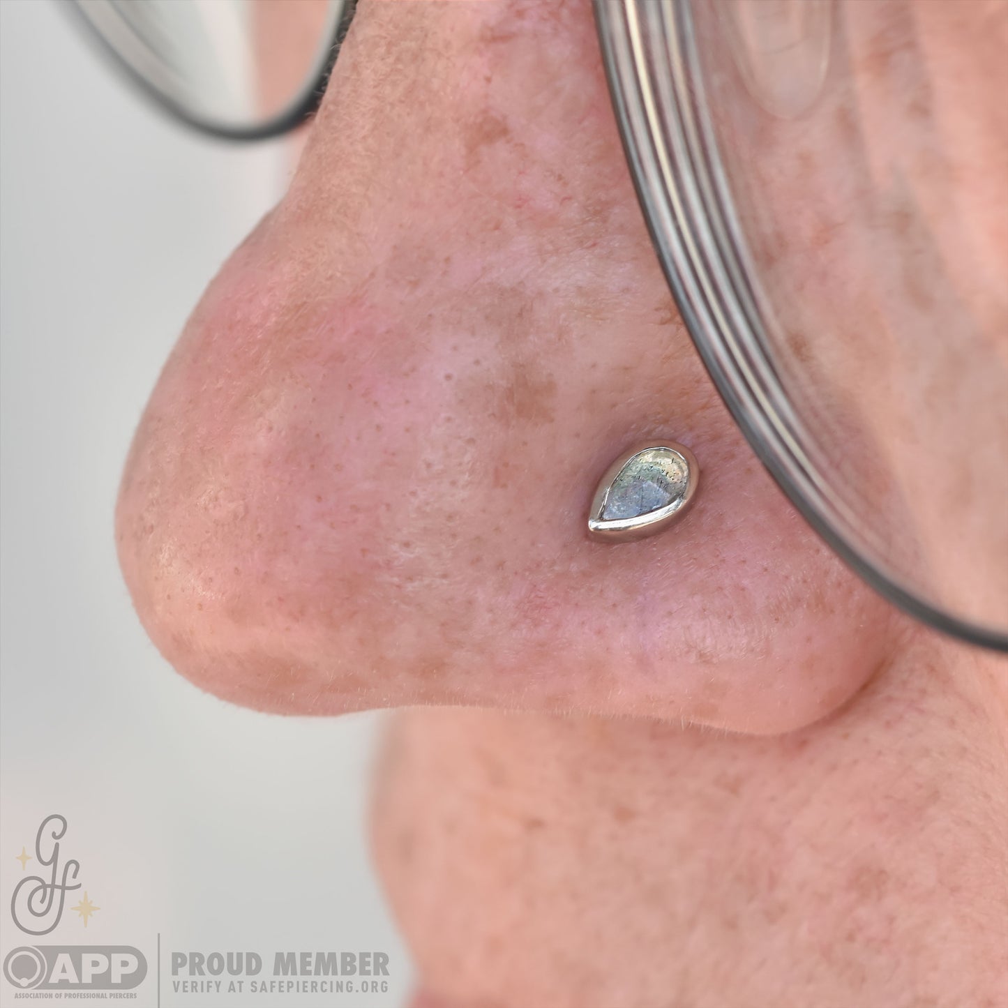 Pear End - Rose Cut Labradorite - Pressure Fit End Only-body jewelry-Alchemy Adornment-
