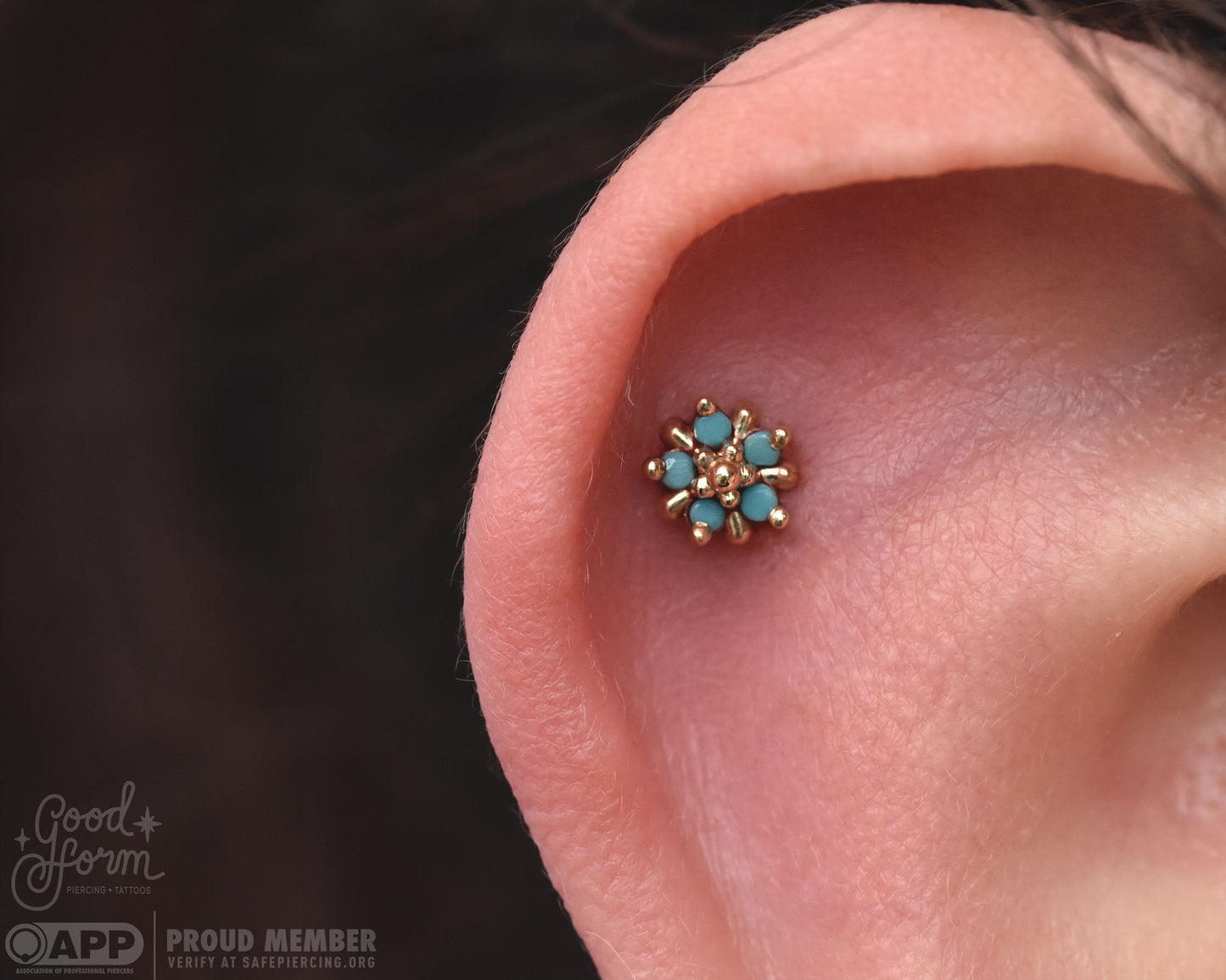 Arya Star End - Faceted Turquoise - Pressure Fit End Only-body jewelry-Alchemy Adornment-