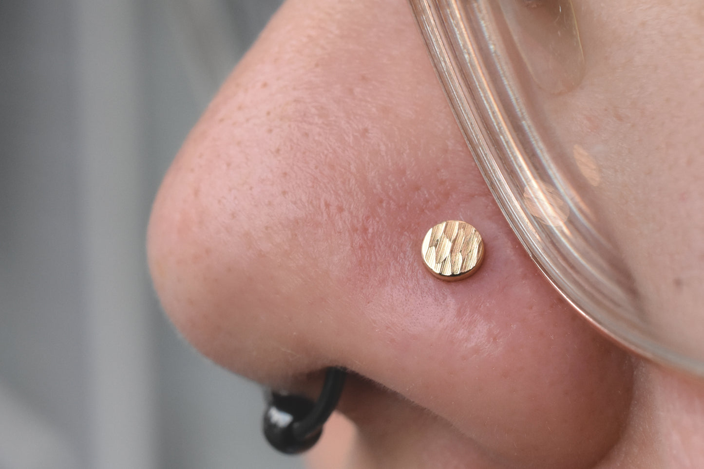 Bark Disk End - Pressure Fit End Only-body jewelry-Alchemy Adornment-4mm-Rose-