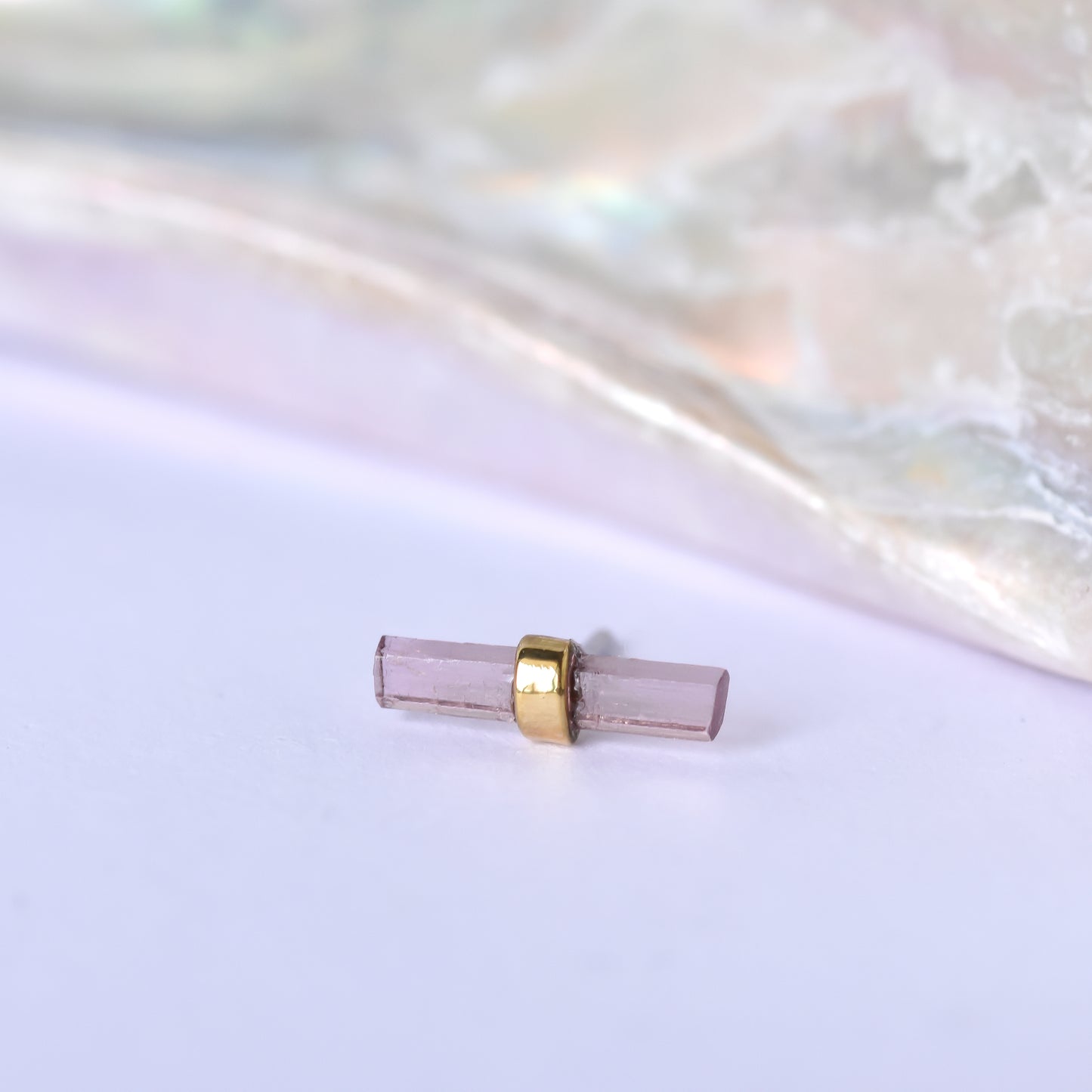 Small Bound By Love End - Pink Tourmaline - Pressure Fit End Only-body jewelry-Quetzalli Jewelry-