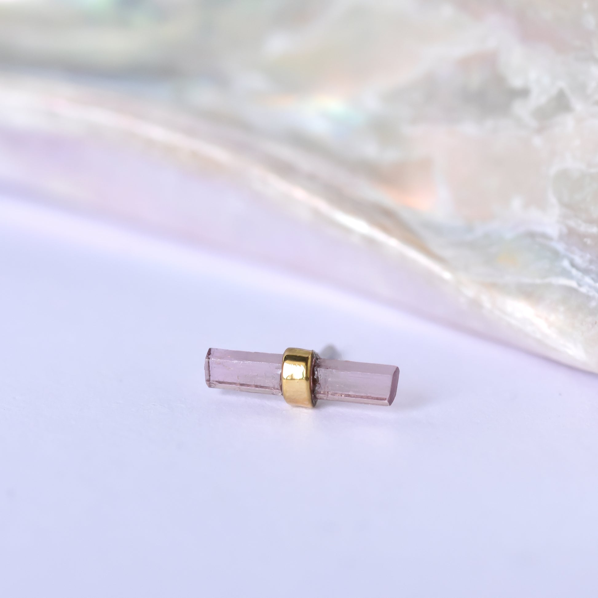 Small Bound By Love End - Pink Tourmaline - Pressure Fit End Only-body jewelry-Quetzalli Jewelry-