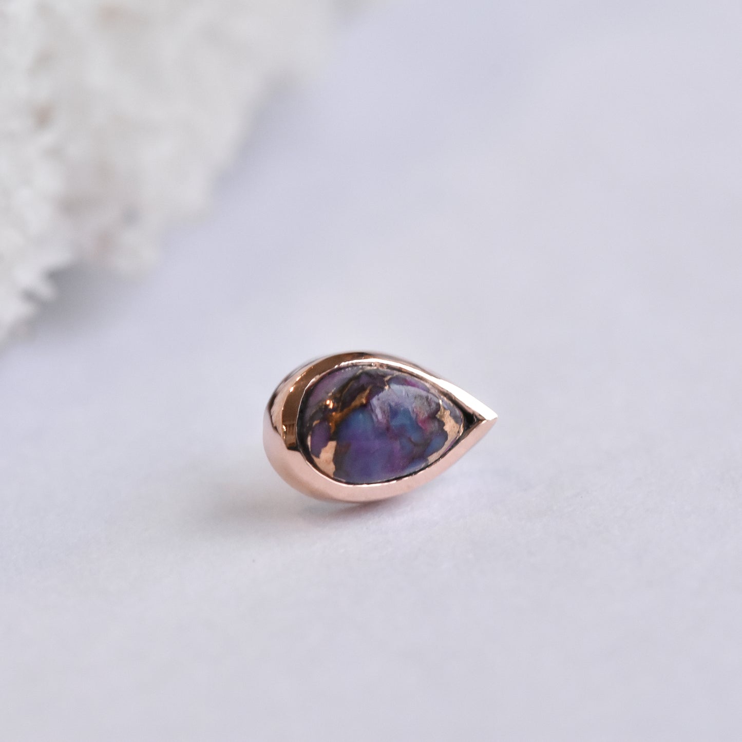 Pear End - Purple Copper Turquoise - Pressure Fit End Only-body jewelry-Alchemy Adornment-